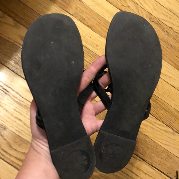 Tory Burch black and gold sandals - Picture 2 of 2